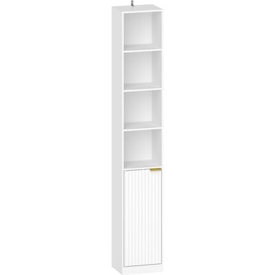 HOMCOM Bibliothèque, Étagère à 6 Niveaux, 30 x 24 x 182 cm, Meuble de Rangement avec Placard et Étagère Réglable, Blanc - Publicité HOMCOM Bibliothèque, Étagère à 6 Niveaux, 30 x 24 x 182 cm, Meuble de Rangement avec Placard et Étagère Réglable, Blanc - Publicité