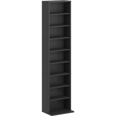 HOMCOM Rangements pour CD et DVD 9 compartiments et 6 étagères réglables capacité max. 260 CD/120 DVD 33 x 24 x 140 cm noir - Publicité HOMCOM Rangements pour CD et DVD 9 compartiments et 6 étagères réglables capacité max. 260 CD/120 DVD 33 x 24 x 140 cm noir - Publicité