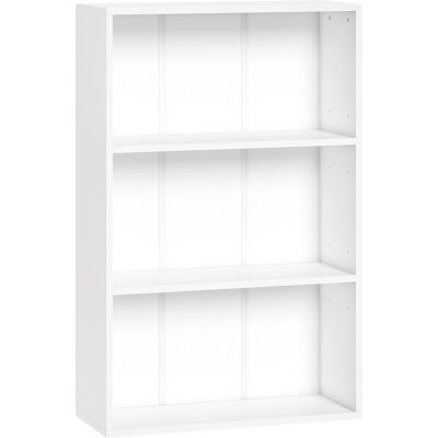 HOMCOM Bibliothèque étagère de rangement avec 3 compartiments et étagère réglable, 60 x 24 x 93 cm, blanc - Publicité HOMCOM Bibliothèque étagère de rangement avec 3 compartiments et étagère réglable, 60 x 24 x 93 cm, blanc - Publicité