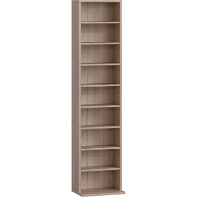 HOMCOM Rangements pour CD et DVD 9 compartiments et 6 étagères réglables capacité max. 260 CD/120 DVD 33 x 24 x 140 cm bois naturel - Publicité HOMCOM Rangements pour CD et DVD 9 compartiments et 6 étagères réglables capacité max. 260 CD/120 DVD 33 x 24 x 140 cm bois naturel - Publicité