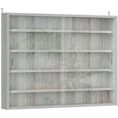 HOMCOM Vitrine murale pour objets de collection 5 étagère réglables en hauteur et 2 portes coulissantes 80 x 9,5 x 60 cm gris - Publicité HOMCOM Vitrine murale pour objets de collection 5 étagère réglables en hauteur et 2 portes coulissantes 80 x 9,5 x 60 cm gris - Publicité