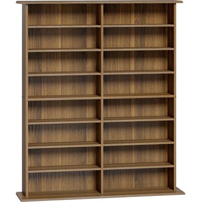 HOMCOM Rangements pour CD et DVD avec 16 compartiments et 12 étagères réglables capacité max. 720 CD/396 DVD et Blu-ray noyer - Publicité HOMCOM Rangements pour CD et DVD avec 16 compartiments et 12 étagères réglables capacité max. 720 CD/396 DVD et Blu-ray noyer - Publicité