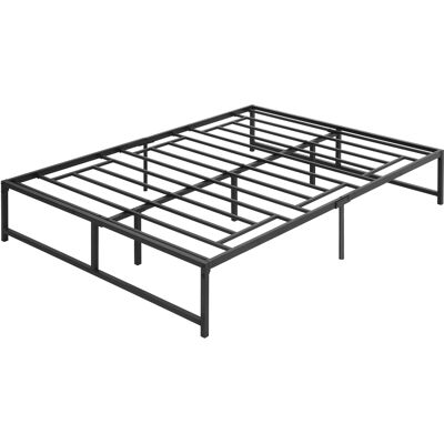 HOMCOM Cadre de lit double 140 x 190 cm, lit double 2 personnes en acier, hauteur 31 cm avec rangement, sommier à lattes, noir - Publicité HOMCOM Cadre de lit double 140 x 190 cm, lit double 2 personnes en acier, hauteur 31 cm avec rangement, sommier à lattes, noir - Publicité