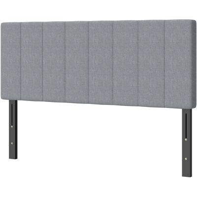 HOMCOM Tête de lit 3-fois réglable hauteur tête de lit avec pieds en métal aspect lin pour chambre 160x10x106/116/126 cm Gris - Publicité HOMCOM Tête de lit 3-fois réglable hauteur tête de lit avec pieds en métal aspect lin pour chambre 160x10x106/116/126 cm Gris - Publicité