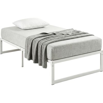 HOMCOM Cadre de lit avec rangement et sommier à lattes en acier, 32,5 cm de hauteur, silencieux, 200 x 90 cm, Blanc - Publicité HOMCOM Cadre de lit avec rangement et sommier à lattes en acier, 32,5 cm de hauteur, silencieux, 200 x 90 cm, Blanc - Publicité