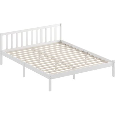 HOMCOM Cadre de lit en bois massif 160x200cm lit simple avec tête de lit et sommier à lattes solide pour enfants adultes - Publicité HOMCOM Cadre de lit en bois massif 160x200cm lit simple avec tête de lit et sommier à lattes solide pour enfants adultes - Publicité