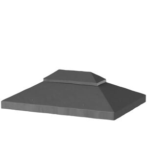 Outsunny Toile de rechange pour pavillon toile de tonnelle 4 x 3 m, double toit avec trous de drainage, polyester 370 g/m², gris - Publicité Outsunny Toile de rechange pour pavillon toile de tonnelle 4 x 3 m, double toit avec trous de drainage, polyester 370 g/m², gris - Publicité