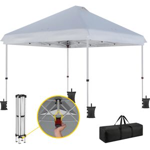 Outsunny Tonnelle de jardin exterieur 3x3m, tonnelle pliante pop-up, roues, protection solaire UPF50+, hauteur réglable, blanc - Publicité Outsunny Tonnelle de jardin exterieur 3x3m, tonnelle pliante pop-up, roues, protection solaire UPF50+, hauteur réglable, blanc - Publicité