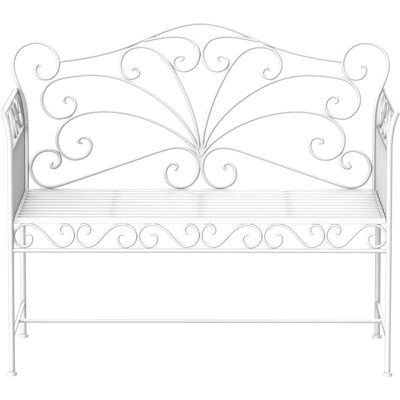 Banc de Jardin Blanc Outsunny en Métal 2 Places - Mobilier de Jardin - Publicité Banc de Jardin Blanc Outsunny en Métal 2 Places - Mobilier de Jardin - Publicité