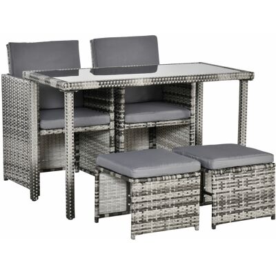 Ensemble de Mobilier de Jardin Outsunny - Rotin Synthétique 4 Pièces Gris - Publicité Ensemble de Mobilier de Jardin Outsunny - Rotin Synthétique 4 Pièces Gris - Publicité