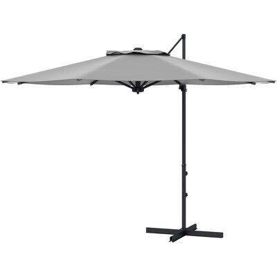 Parasole déporté Outsunny 3 m - Réglable, Rotatif, Gris Foncé - Publicité Parasole déporté Outsunny 3 m - Réglable, Rotatif, Gris Foncé - Publicité