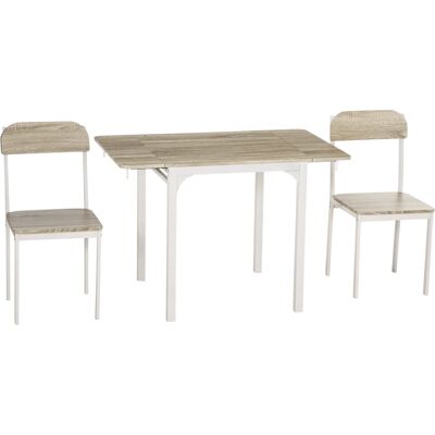 Ensemble de Salle à Manger HOMCOM 3 Pièces avec Table Pliable et Chaises - Publicité Ensemble de Salle à Manger HOMCOM 3 Pièces avec Table Pliable et Chaises - Publicité