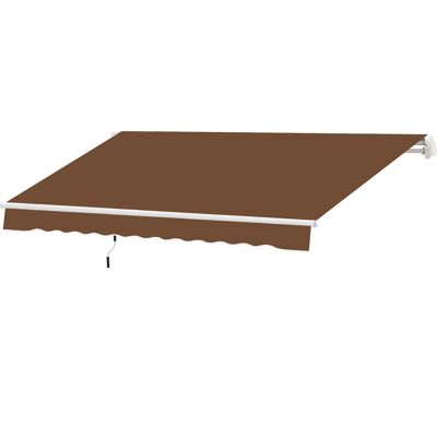 Outsunny Auvent mural avec Bras Articulés et Manivelle Cadre Résistant en Aluminium et Couverture en Polyester 295x245 cm Café - Publicité Outsunny Auvent mural avec Bras Articulés et Manivelle Cadre Résistant en Aluminium et Couverture en Polyester 295x245 cm Café - Publicité