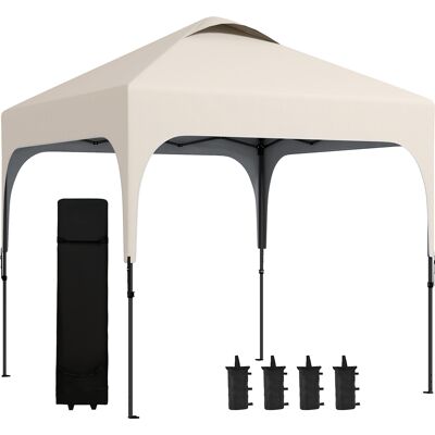 Outsunny Pavillon de jardin 2,5x2,5 m Pliant - Beige - Publicité Outsunny Pavillon de jardin 2,5x2,5 m Pliant - Beige - Publicité