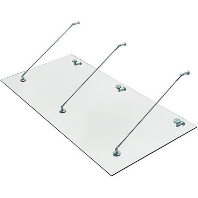 HOMCOM Auvent Marquise de Porte d'Entrée Verre Trempé Transparent Design 200 X 90cm - Publicité HOMCOM Auvent Marquise de Porte d'Entrée Verre Trempé Transparent Design 200 X 90cm - Publicité