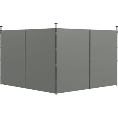 Murales latéraux Outsunny pour pavillon - 3x3/6m Gris foncé - Publicité Murales latéraux Outsunny pour pavillon - 3x3/6m Gris foncé - Publicité