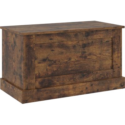 HOMCOM Coffre de rangement, coffre à jouets, avec charnière de sécurité, pour salon, en bois, 80 x 40 x 45 cm, brun rustique - Publicité HOMCOM Coffre de rangement, coffre à jouets, avec charnière de sécurité, pour salon, en bois, 80 x 40 x 45 cm, brun rustique - Publicité
