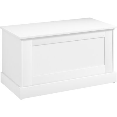 HOMCOM Coffre de rangement, coffre à jouets, avec charnière de sécurité, pour salon, en bois, 80 x 40 x 45 cm, blanc - Publicité HOMCOM Coffre de rangement, coffre à jouets, avec charnière de sécurité, pour salon, en bois, 80 x 40 x 45 cm, blanc - Publicité