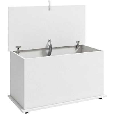 HOMCOM Coffre de Rangement, Banc de Rangement avec Couvercle Rabattable et Charnières de Sécurité, 80 x 40 x 45 cm, Blanc - Publicité HOMCOM Coffre de Rangement, Banc de Rangement avec Couvercle Rabattable et Charnières de Sécurité, 80 x 40 x 45 cm, Blanc - Publicité