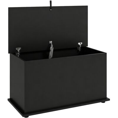 HOMCOM Coffre de Rangement, Banc de Rangement avec Couvercle Rabattable et Charnières de Sécurité, 80 x 40 x 45 cm, Noir - Publicité HOMCOM Coffre de Rangement, Banc de Rangement avec Couvercle Rabattable et Charnières de Sécurité, 80 x 40 x 45 cm, Noir - Publicité