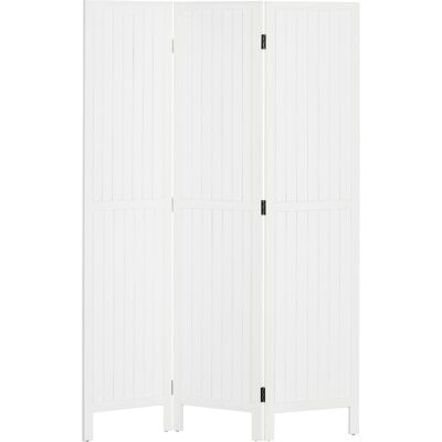 HOMCOM Paravent en bois séparateur de pièce closion intérieur pliable 3 panneaux en bois 120 x 170 cm blanc - Publicité HOMCOM Paravent en bois séparateur de pièce closion intérieur pliable 3 panneaux en bois 120 x 170 cm blanc - Publicité