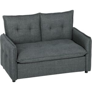 HOMCOM Canapé 2 places, canapé de salon moderne 131 cm avec assise rembourrée, coussins à ressorts, tissu en lin, gris foncé - Publicité HOMCOM Canapé 2 places, canapé de salon moderne 131 cm avec assise rembourrée, coussins à ressorts, tissu en lin, gris foncé - Publicité