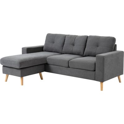 Canapé d'angle gris en L avec chaise longue réversible - Canapé - Publicité Canapé d'angle gris en L avec chaise longue réversible - Canapé - Publicité