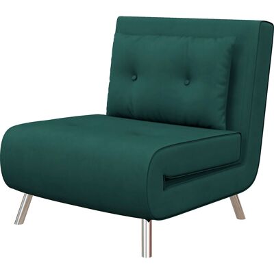 Fauteuil inclinable HOMCOM en velours vert avec dossier réglable - Publicité Fauteuil inclinable HOMCOM en velours vert avec dossier réglable - Publicité