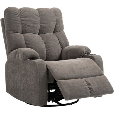 HOMCOM Fauteuil inclinable avec repose-pieds, fauteuil inclinable, pivotant, jusqu'à 150 kg, cadre en acier, 88x96x108cm, Marron Clair - Publicité HOMCOM Fauteuil inclinable avec repose-pieds, fauteuil inclinable, pivotant, jusqu'à 150 kg, cadre en acier, 88x96x108cm, Marron Clair - Publicité
