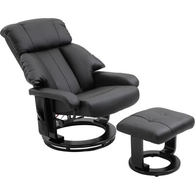 HOMCOM Fauteuil de massage Fauteuil de télévision avec fonction inclinable avec repose-pieds en polyester velouté Noir 76x80x102cm - Publicité HOMCOM Fauteuil de massage Fauteuil de télévision avec fonction inclinable avec repose-pieds en polyester velouté Noir 76x80x102cm - Publicité