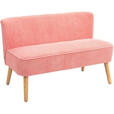 HOMCOM Canapé deux places, design scandinave élégant, cadre en bois massif, jusqu'à 150 kg, 117 x 56,5 x 77 cm, Rose - Publicité HOMCOM Canapé deux places, design scandinave élégant, cadre en bois massif, jusqu'à 150 kg, 117 x 56,5 x 77 cm, Rose - Publicité