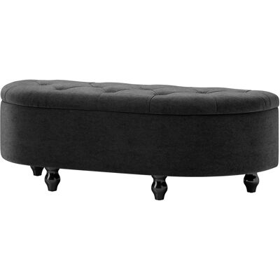 HOMCOM Tabouret de rangement, Banc coffre, rembourré, couvercle soft-close, aspect velours, 120 x 46 x 42 cm, Gris foncé - Publicité HOMCOM Tabouret de rangement, Banc coffre, rembourré, couvercle soft-close, aspect velours, 120 x 46 x 42 cm, Gris foncé - Publicité