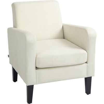 Fauteuil HOMCOM avec Accoudoirs Arrondis - Moderne, Crème - Publicité Fauteuil HOMCOM avec Accoudoirs Arrondis - Moderne, Crème - Publicité