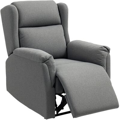 HOMCOM Fauteuil de relaxation, fauteuil rembourré avec repose-pieds, inclination à 160°, aspect lin, montage rapide, Gris foncé - Publicité HOMCOM Fauteuil de relaxation, fauteuil rembourré avec repose-pieds, inclination à 160°, aspect lin, montage rapide, Gris foncé - Publicité