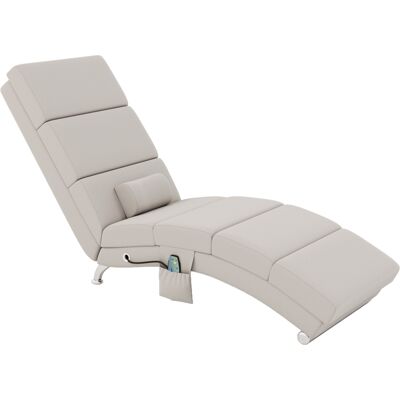 HOMCOM Fauteuil relax salon fauteuil de massage et chauffage meridienne avec télécommande et oreiller, tissu effet lin, crème - Publicité HOMCOM Fauteuil relax salon fauteuil de massage et chauffage meridienne avec télécommande et oreiller, tissu effet lin, crème - Publicité