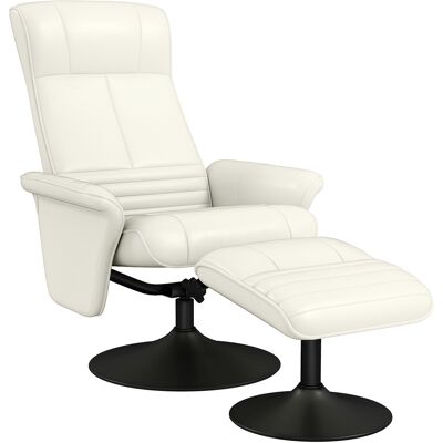 HOMCOM Fauteuil inclinable blanc crème - Relaxation & TV - Publicité HOMCOM Fauteuil inclinable blanc crème - Relaxation & TV - Publicité