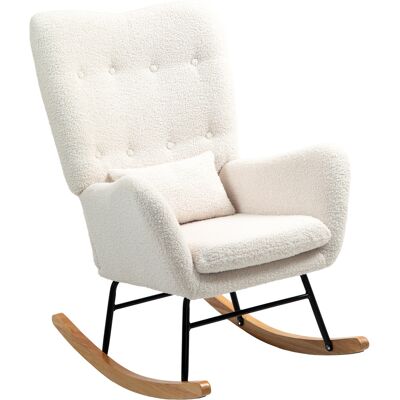HOMCOM Fauteuil à Bascule - Tissu en peluche doux, Inclinaison réglable, Support lombaire - Publicité HOMCOM Fauteuil à Bascule - Tissu en peluche doux, Inclinaison réglable, Support lombaire - Publicité