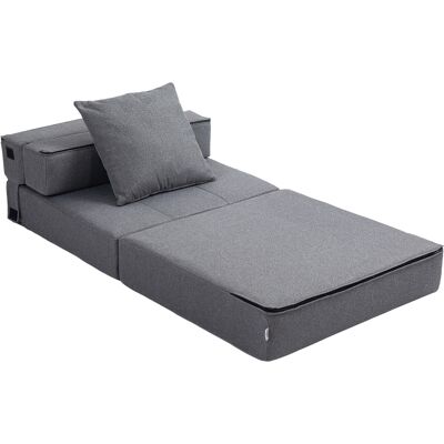 HOMCOM - Convertible 1-place - Gris - Polyester coton - Canapé-lit - Publicité HOMCOM - Convertible 1-place - Gris - Polyester coton - Canapé-lit - Publicité