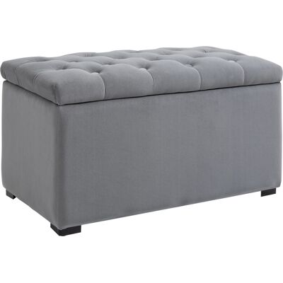 HOMCOM Banc Banquette Pouf Tabouret de Rangement avec 2 Petits Tabourets Peluche Courte 75 X 40 X 24cm Gris Clair - Publicité HOMCOM Banc Banquette Pouf Tabouret de Rangement avec 2 Petits Tabourets Peluche Courte 75 X 40 X 24cm Gris Clair - Publicité
