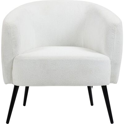 HOMCOM Fauteuil design en tissu effet laine bouclée avec accoudoirs pieds métal noir pour chambre salon 72 x 73 x 73 cm blanc - Publicité HOMCOM Fauteuil design en tissu effet laine bouclée avec accoudoirs pieds métal noir pour chambre salon 72 x 73 x 73 cm blanc - Publicité