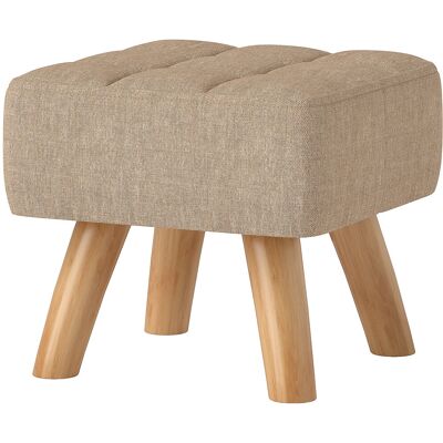 HOMCOM Repose pied salon ottoman siège rembourré en tissu avec pieds en bois 27 x 27 x 26 cm marron clair - Publicité HOMCOM Repose pied salon ottoman siège rembourré en tissu avec pieds en bois 27 x 27 x 26 cm marron clair - Publicité