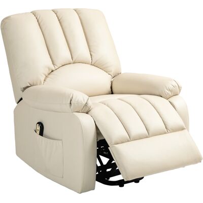 HOMCOM Fauteuil relax inclinable électrique releveur avec repose-pied et télécommande 86 x 92 x 102 cm Beige - Publicité HOMCOM Fauteuil relax inclinable électrique releveur avec repose-pied et télécommande 86 x 92 x 102 cm Beige - Publicité