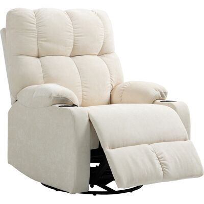 Fauteuil inclinable HOMCOM avec repose-pieds - Relaxant, pivotant, cadre en acier - Publicité Fauteuil inclinable HOMCOM avec repose-pieds - Relaxant, pivotant, cadre en acier - Publicité