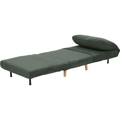 HOMCOM 2-en-1 Fauteuil Convertible Lit d'Appoint, Appui-tête Réglable Velours Côtelé 82 cm x 89 cm x 83 cm Vert - Publicité HOMCOM 2-en-1 Fauteuil Convertible Lit d'Appoint, Appui-tête Réglable Velours Côtelé 82 cm x 89 cm x 83 cm Vert - Publicité