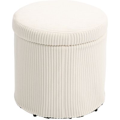 HOMCOM Pouf rangement 32 L pouf salon en velours côtelé avec couvercle charge max. 120 kg, pour couloir, chambre, salon, beige - Publicité HOMCOM Pouf rangement 32 L pouf salon en velours côtelé avec couvercle charge max. 120 kg, pour couloir, chambre, salon, beige - Publicité