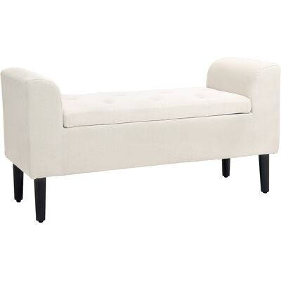 HOMCOM Banc coffre de rangement capitonné avec accoudoirs pour la chambre à coucher, entrée, salon, beige - Publicité HOMCOM Banc coffre de rangement capitonné avec accoudoirs pour la chambre à coucher, entrée, salon, beige - Publicité