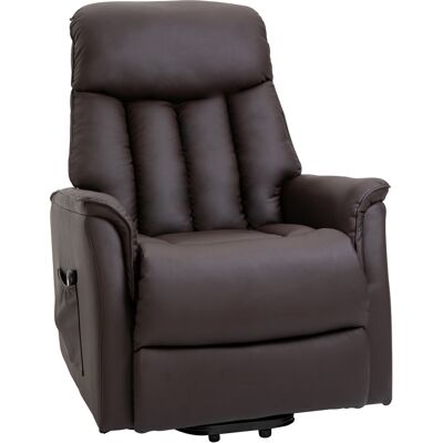 HOMCOM Fauteuil électrique releveur fauteuil relax avec repose-pieds dossier inclinable télécommande poche latérale marron - Publicité HOMCOM Fauteuil électrique releveur fauteuil relax avec repose-pieds dossier inclinable télécommande poche latérale marron - Publicité