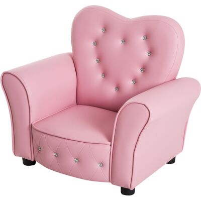 HOMCOM Fauteuil pour Enfants Imbottita, Fauteuil pour chambre d'enfant avec Revêtement en PVC et Structure en Bois, 59x41.5x49cm, Rose - Publicité HOMCOM Fauteuil pour Enfants Imbottita, Fauteuil pour chambre d'enfant avec Revêtement en PVC et Structure en Bois, 59x41.5x49cm, Rose - Publicité