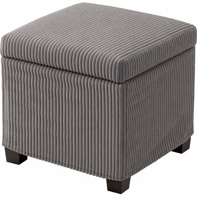 HOMCOM Coffre pouf rangement 30 L avec couvercle amovible, ottoman cube rembourré en velours côtelé, 40 x 40 x 40 cm, gris - Publicité HOMCOM Coffre pouf rangement 30 L avec couvercle amovible, ottoman cube rembourré en velours côtelé, 40 x 40 x 40 cm, gris - Publicité