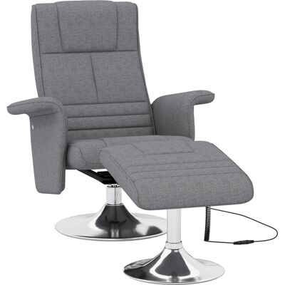 HOMCOM Fauteuil relax massant avec pouf, fauteuil TV avec dossier inclinable siège pivotant à 360° 78 x 95 x 88 cm gris foncé - Publicité HOMCOM Fauteuil relax massant avec pouf, fauteuil TV avec dossier inclinable siège pivotant à 360° 78 x 95 x 88 cm gris foncé - Publicité